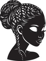 africain fille coiffure illustration vecteur