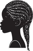 africain fille coiffure illustration vecteur