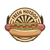 Frais Hot-dog logo conception modèle vecteur