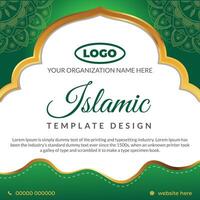 islamique affiche conception modèle et luxe d'or islamique Cadre vecteur