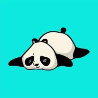 dessin animé animal design panda farniente autour du logo de la mascotte mignonne vecteur