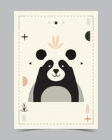 une affiche pour une Panda avec une image de une ours sur il. vecteur