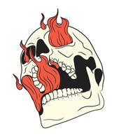 crâne flammes illustration vecteur
