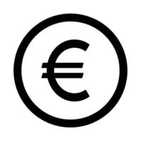euro signe icône sur blanc Contexte. vecteur