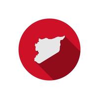 carte de la syrie sur cercle rouge avec ombre portée vecteur