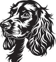 Anglais cocker épagneul chien clipart, Anglais cocker épagneul noir vecteur