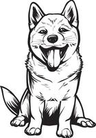 akita chien clipart, akita noir vecteur