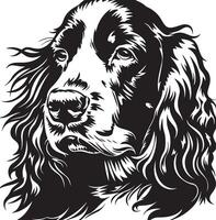 Anglais cocker épagneul chien clipart, Anglais cocker épagneul noir vecteur