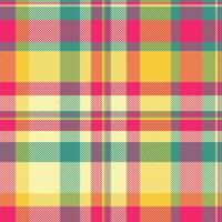 à motifs sans couture modèle arrière-plan, bébé tartan textile plaid. Bretagne vérifier texture en tissu dans Jaune et sarcelle couleurs. vecteur