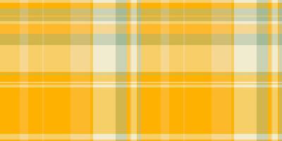 Célibataire vérifier Contexte textile, coton texture modèle . hippie plaid sans couture en tissu tartan dans ambre et Jaune couleurs. vecteur