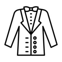 icône de ligne de costume pour hommes de mariage vecteur