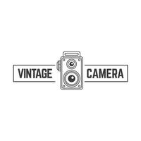 ancien caméra la photographie étiqueter, logo modèle avec rétro typographie. vecteur