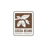 ancien cacao haricot, cacao plante logo icône modèle vecteur