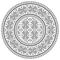 ethnique mandala. mandala floral ornemental circulaire modèle. ethnique sans couture rond modèle. ancien tribal ornement. classique antique luxe élément. décoratif pour textile, tissu, tapis, tatouage. vecteur