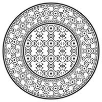 ethnique mandala. mandala floral ornemental circulaire modèle. ethnique sans couture rond modèle. ancien tribal ornement. classique antique luxe élément. décoratif pour textile, tissu, tapis, tatouage. vecteur