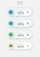 4 étape processus flux de travail infographie modèles. vecteur