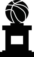 panier trophée icône. d'or basketball trophée signe. basketball championnat tasse symbole. plat style. vecteur