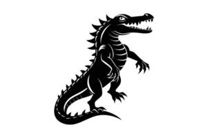 alligator silhouette noir blanc illustration vecteur