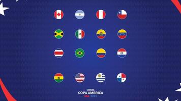 conmébol cop Amérique Etats-Unis 2024 emblèmes avec officiel symbole logo conception américain Football final illustration vecteur