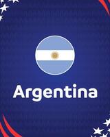 Argentine drapeau américain Football Etats-Unis 2024 abstrait conception logo symbole américain Football final illustration vecteur