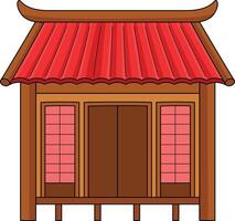 ninja maison dessin animé coloré clipart illustration vecteur