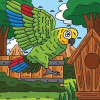 amazone perroquet oiseau coloré dessin animé illustration vecteur