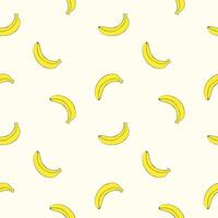 banane sans couture modèle conception pour textile. Jaune bananes sur lumière pastel Contexte vecteur