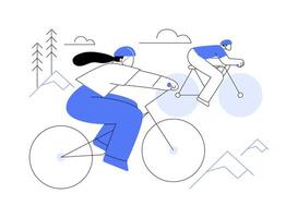 Montagne bicyclette isolé dessin animé illustrations. vecteur
