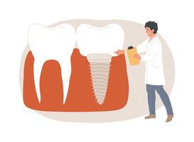 les dents dentiers implants isolé concept illustration. vecteur