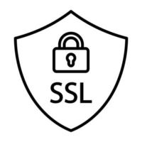 icône de ligne ssl vecteur