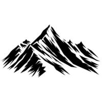 Montagne de pointe logo noir et blanc illustration vecteur