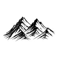 Montagne de pointe logo noir et blanc illustration vecteur