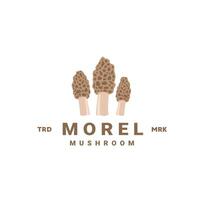 morille champignon logo illustration adapté pour légume magasins et jardins vecteur