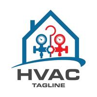 HVAC logo conception modèle, refroidissement et chauffage logo illustration. vecteur