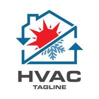 HVAC logo conception modèle, refroidissement et chauffage logo illustration. vecteur