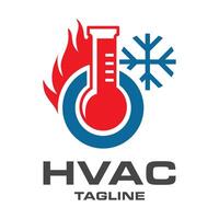 HVAC logo conception modèle, refroidissement et chauffage logo illustration. vecteur