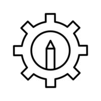 icône de la ligne des paramètres de conception vecteur