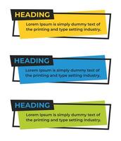 géométrique forme titre texte boîte bannière modèle ensemble vecteur