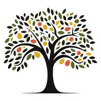 un icône représentant un olive arbre, rendu dans une style avec une ramification structure et petit feuilles vecteur