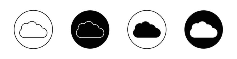 des nuages icône ensemble. nuageux temps symbole dans noir rempli et décrit style. vecteur