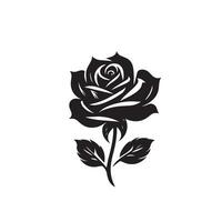 Rose silhouette illustration. Rose logo, Rose noir icône vecteur