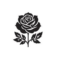 Rose silhouette illustration. Rose logo, Rose noir icône vecteur