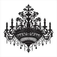 antique décoratif lustre silhouette, noir Couleur silhouette 24 vecteur