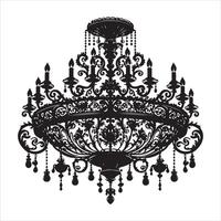 antique décoratif lustre silhouette, noir Couleur silhouette 24 vecteur