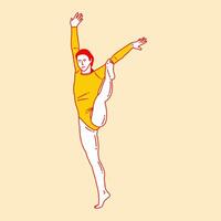 Facile dessin animé illustration de femelle gymnastique 4 vecteur