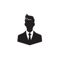 affaires homme silhouette. homme avec costume permanent illustration. affaires homme logo vecteur