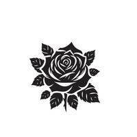 Rose silhouette illustration. Rose logo, Rose noir icône vecteur