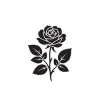 Rose silhouette illustration. Rose logo, Rose noir icône vecteur