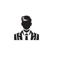 affaires homme silhouette. homme avec costume permanent illustration. affaires homme logo vecteur