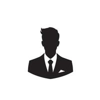 affaires homme silhouette. homme avec costume permanent illustration. affaires homme logo vecteur